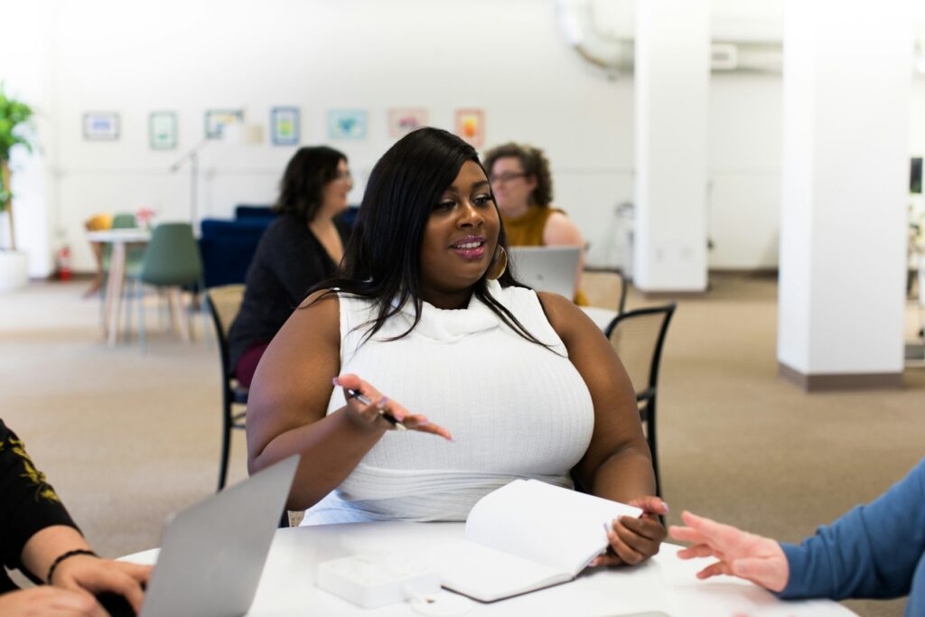 Business coach leading a one to one coaching session